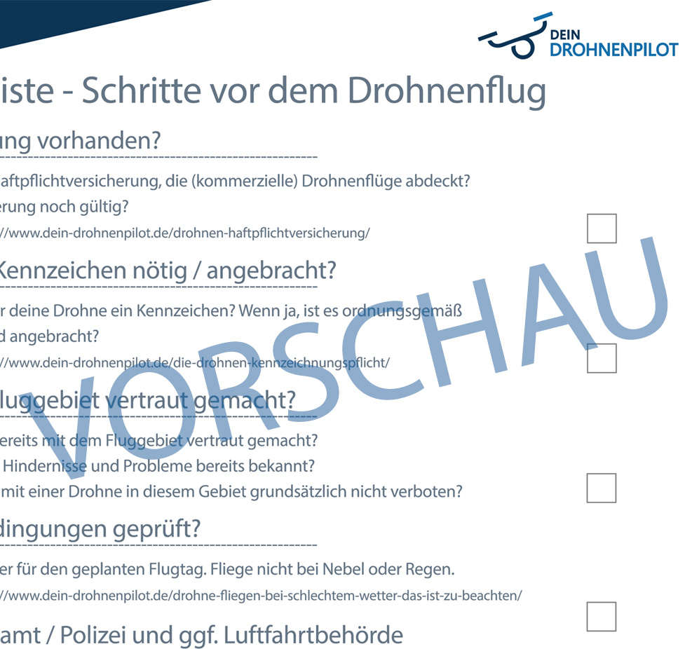 Checkliste vor dem Drohnenflug Vorschau