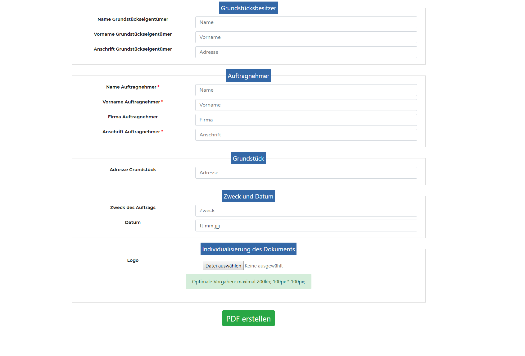 Einverständniserklärung Generator Drohnenflug