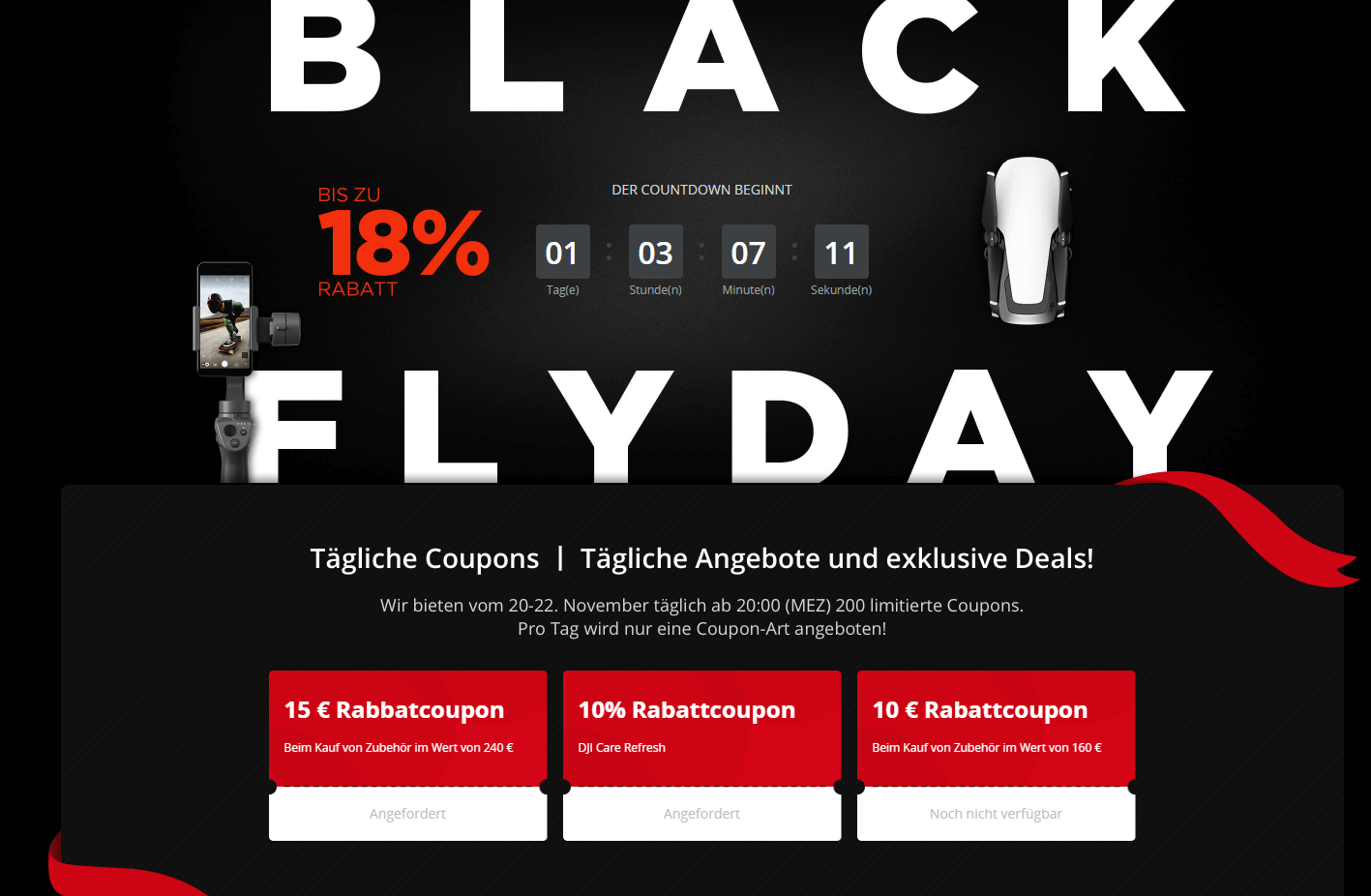 dji black fly day gutscheine coupons