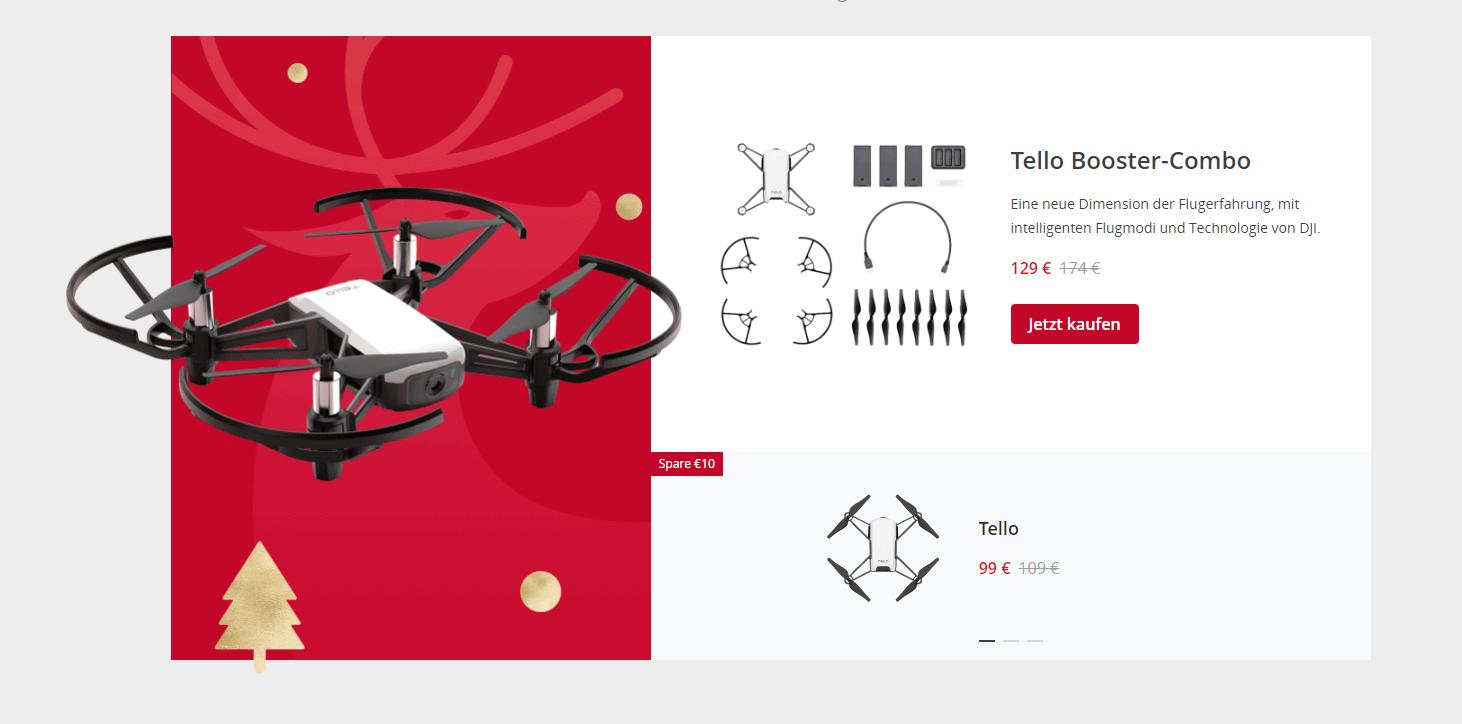 dji ryze tello 99 euro winter sale