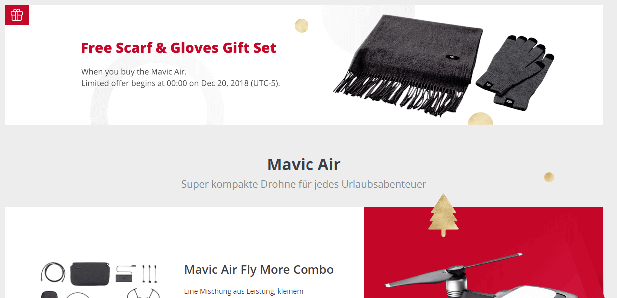 dji winter sale gratis schal handschuhe mavic air