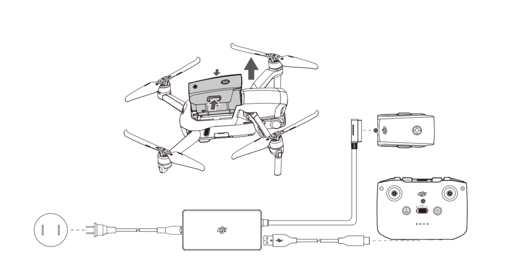 dji mavic air 2 laden akku fernsteuerung controller