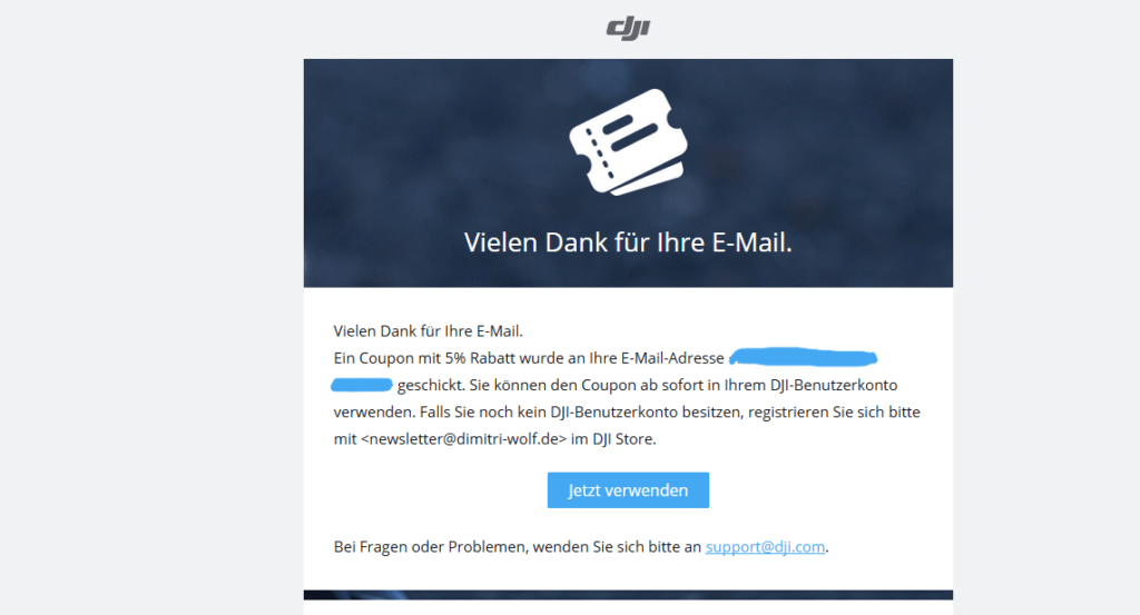 dji mavic air 2 rabatt newsletter gutscheincode