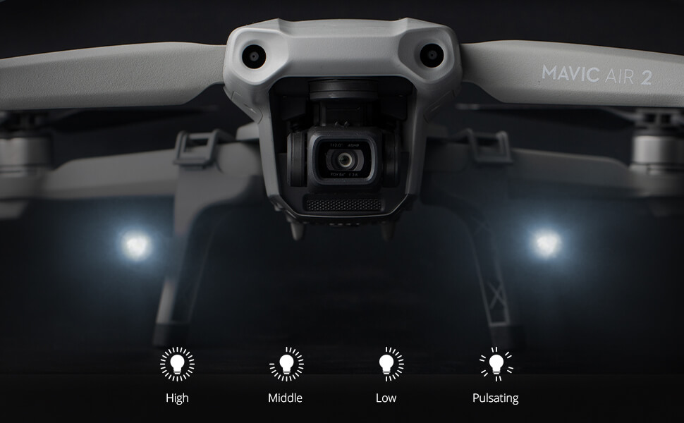 dji mavic air 2 landegestell led scheinwerfer beleuchtungsmodi