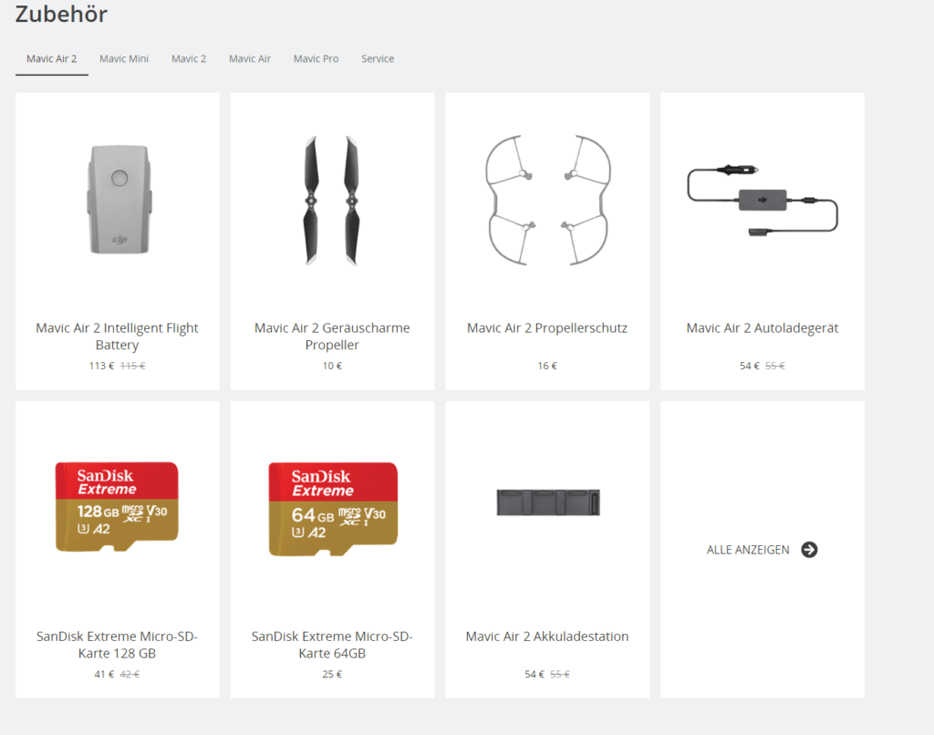 dji preissenkung zubehör mehrwertsteuer corona store amazon