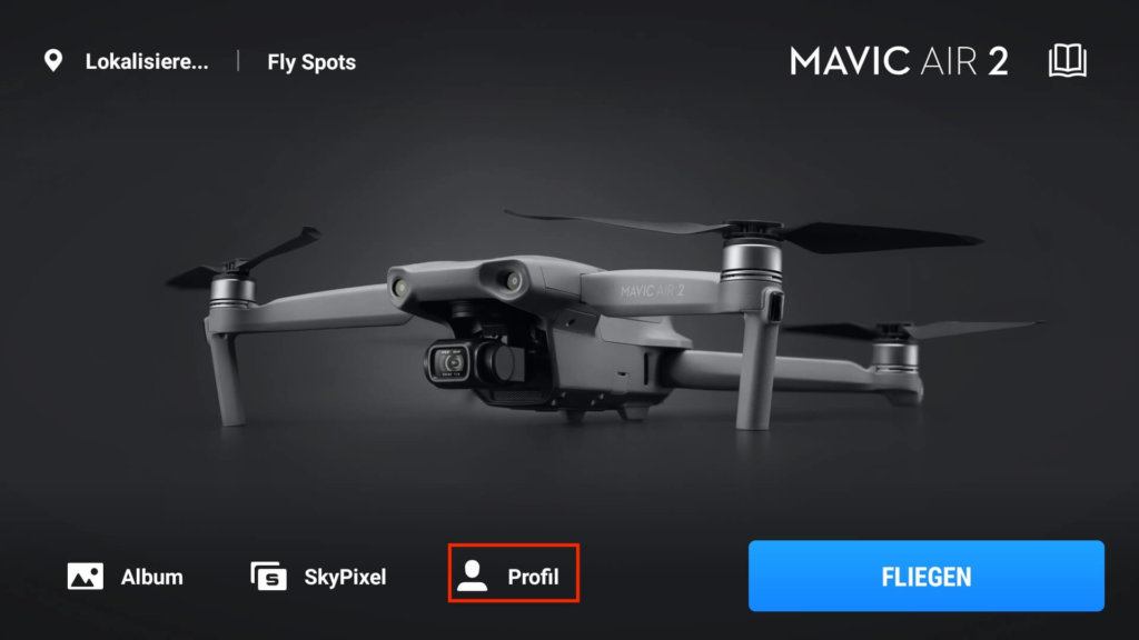 dji fly app startseite