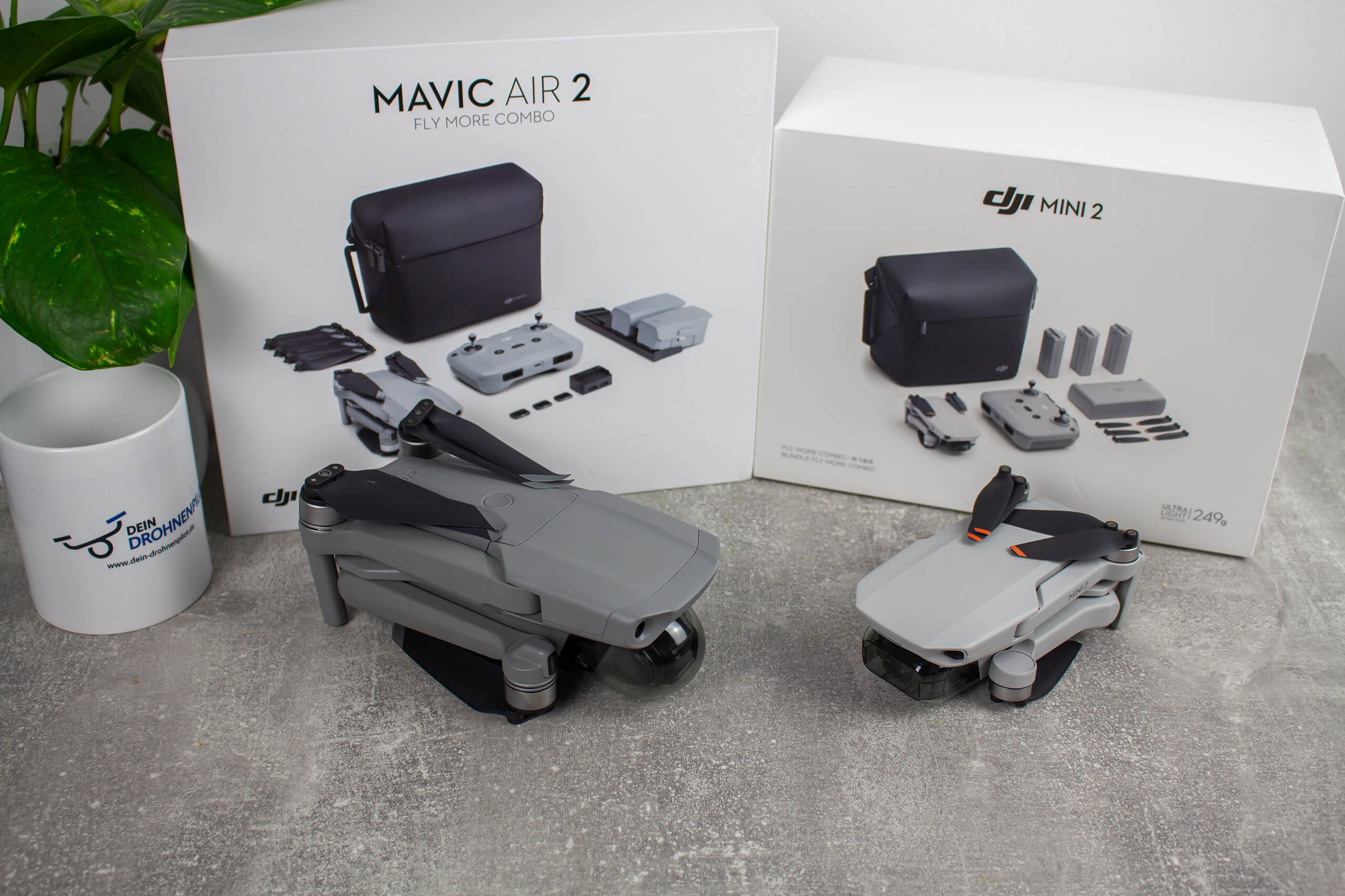 dji mini 2 vs dji mavic air 2 mit verpackung