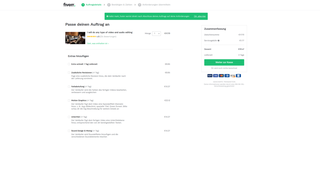fiverr freelancer beauftragen zahlung