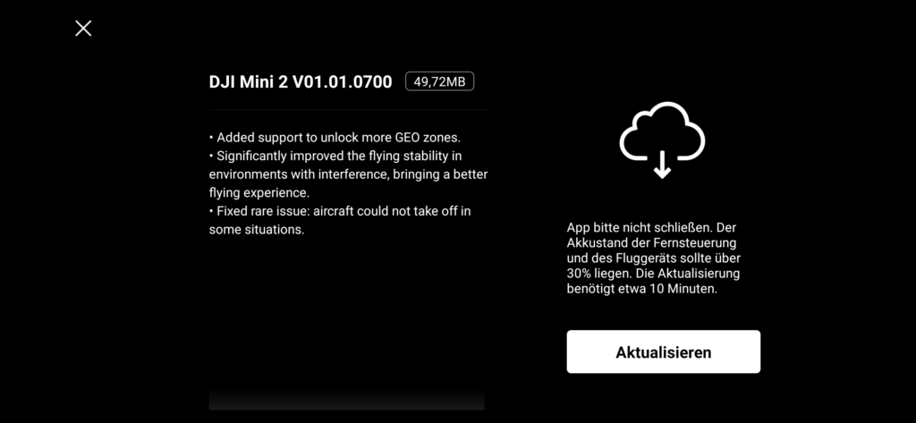 dji mini 2 firmware update 01-01-0700