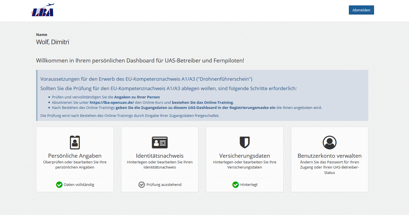 lba eu drohnenverordnung registrierung dashboard