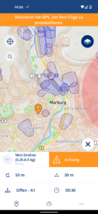 Droniq App Kartenansicht