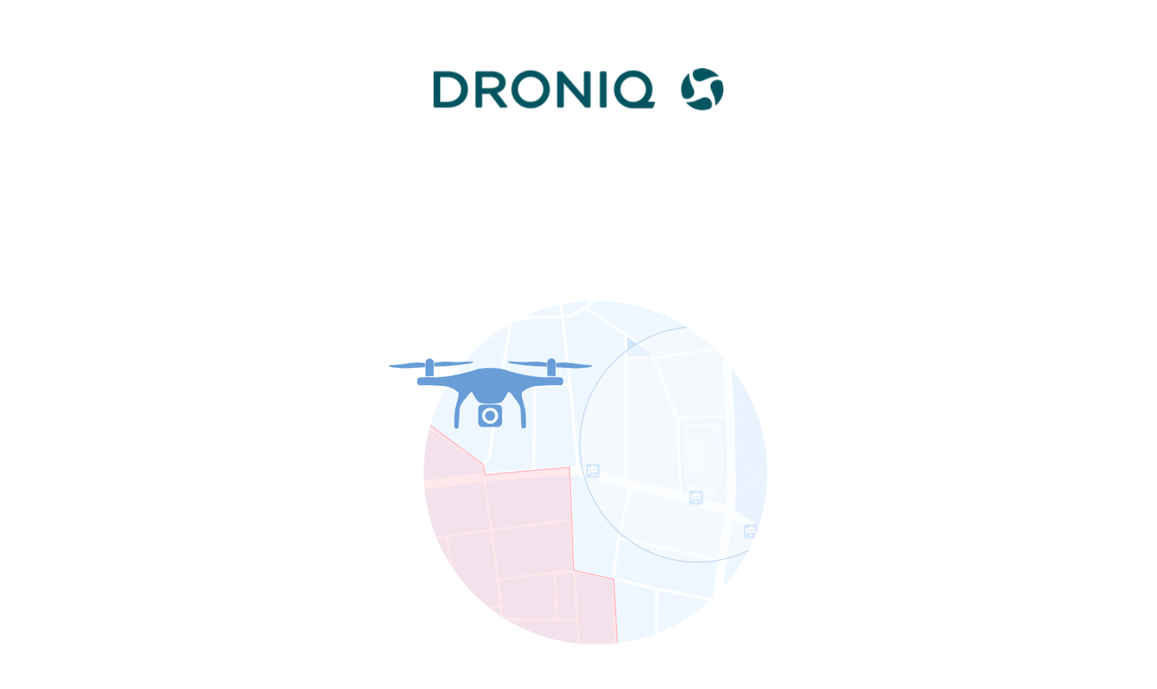 Droniq App Startbildschirm