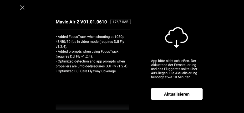 dji mavic air 2 firmware 01-01-0610 patchnotes