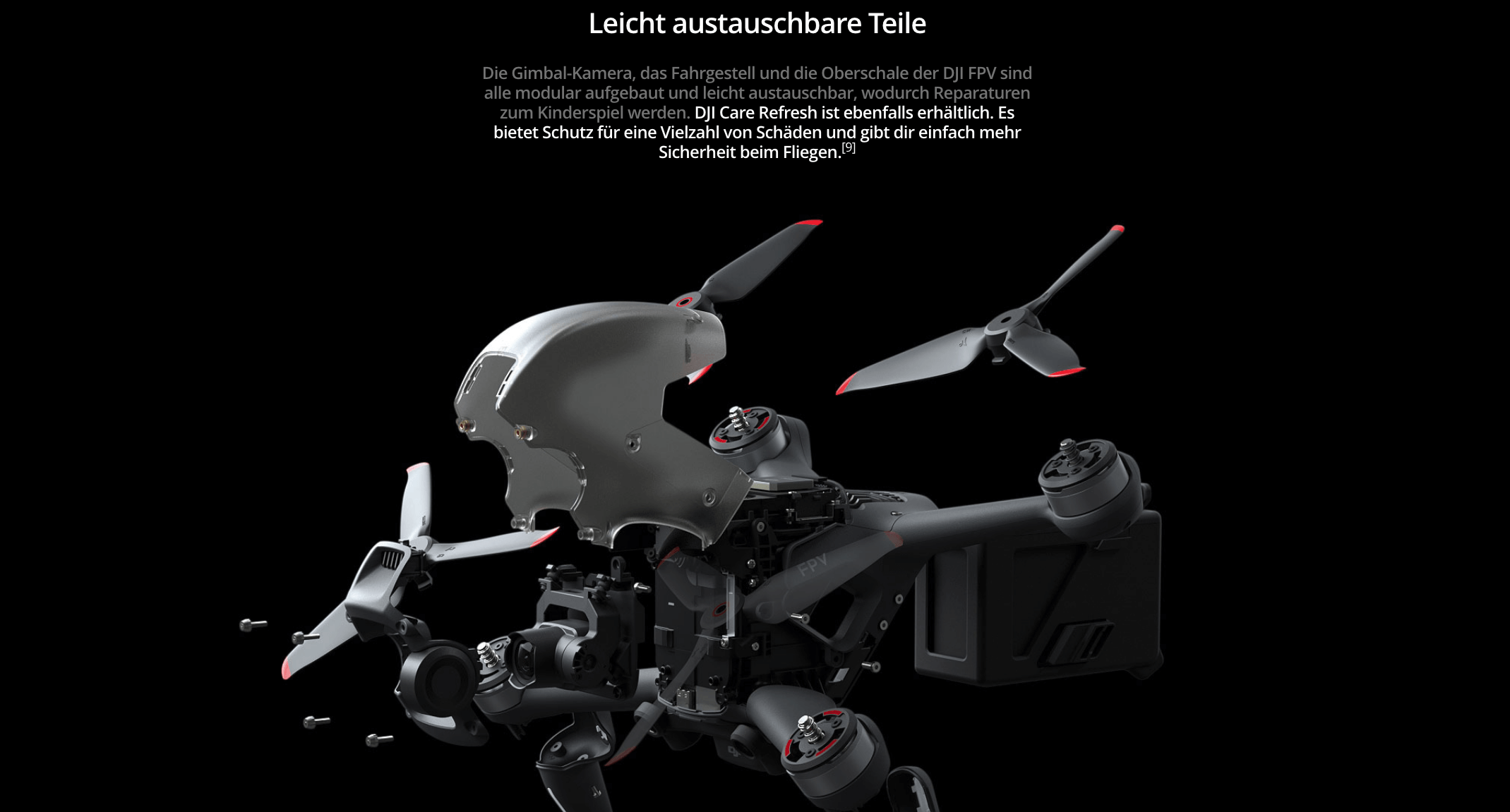 dji fpv drohne austauschbare teile