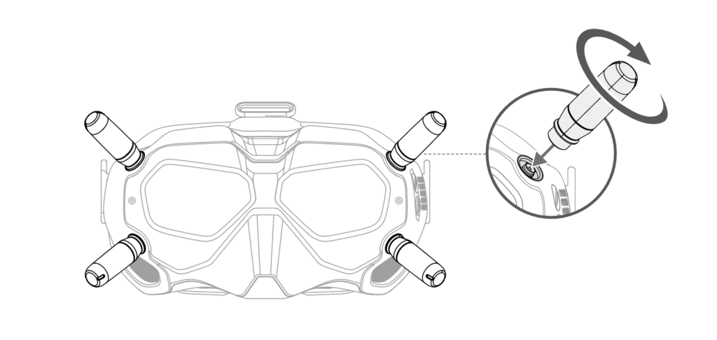 dji fpv drohne starten goggles antennen anbringen