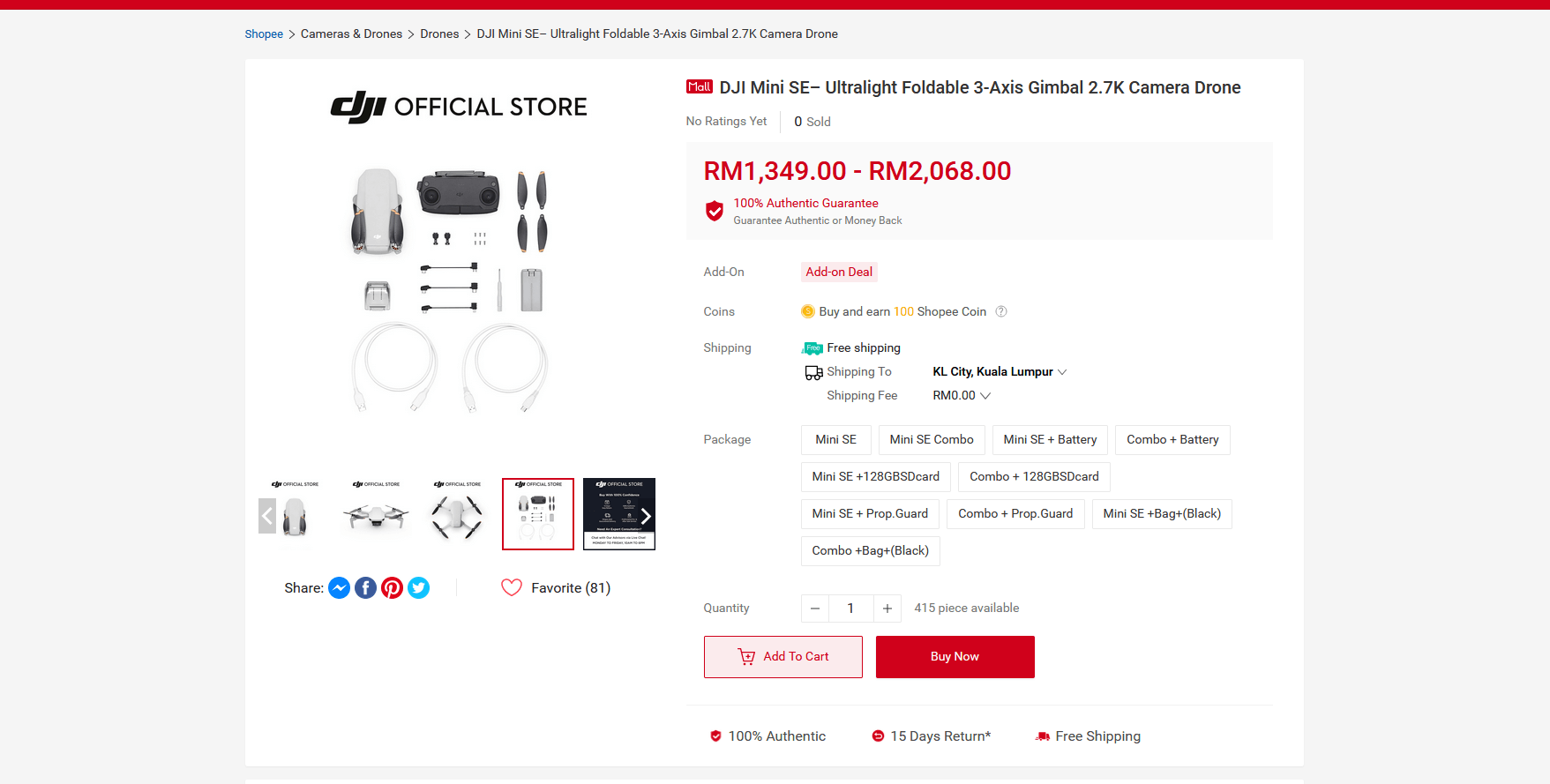 dji mini se dji store malaysia