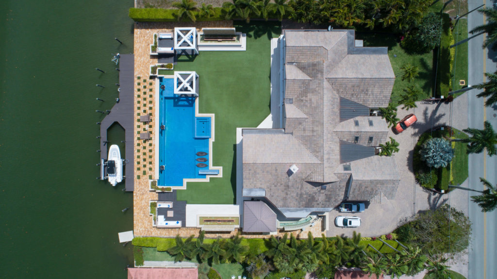 Luxus Immobilie Drohne Luftbildaufnahme