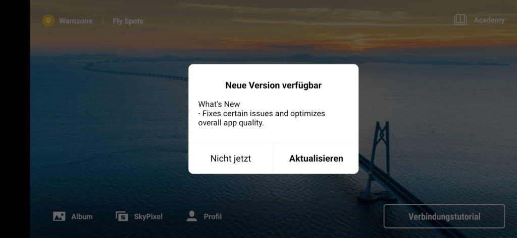 dji fly app update 1-5-1 android