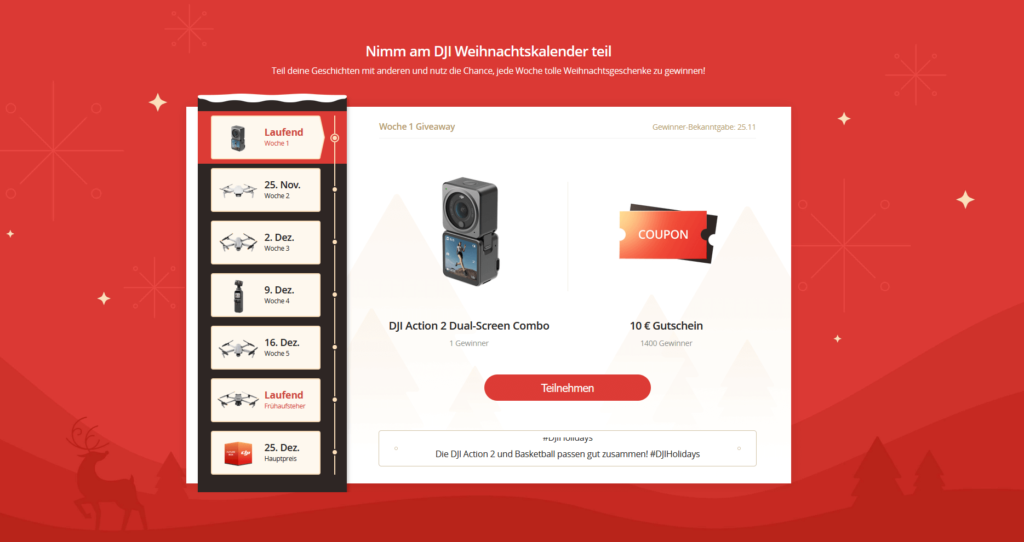 dji weihnachts gewinnspiel 2021 preise