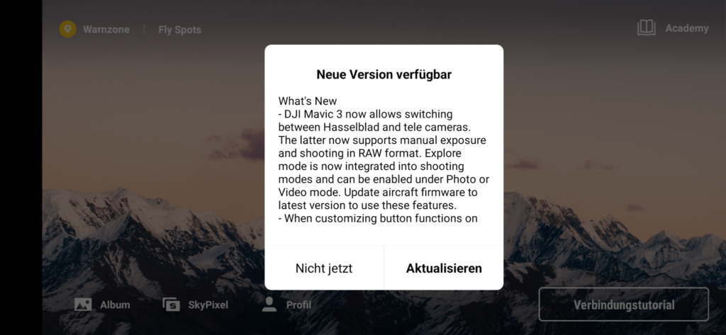 dji fly app update 1-6-4