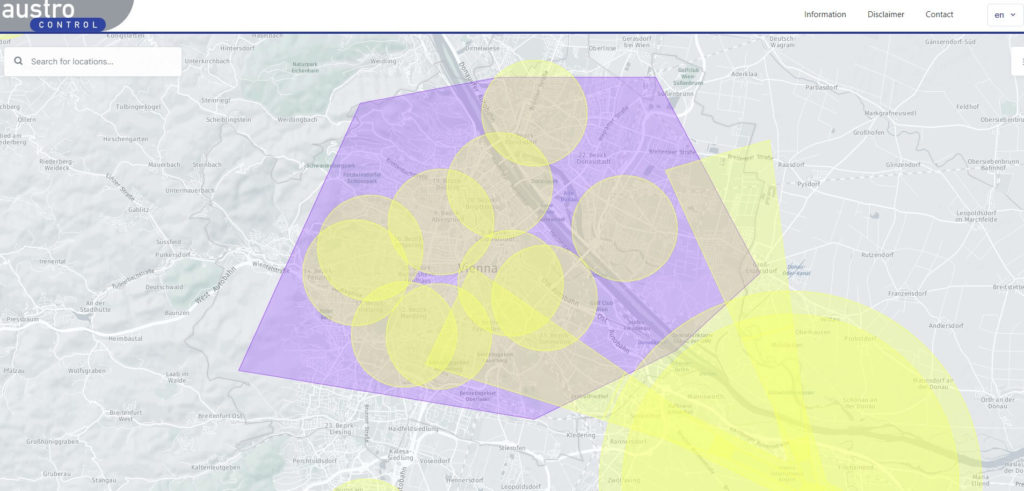 wien flugplätze austro control drone map