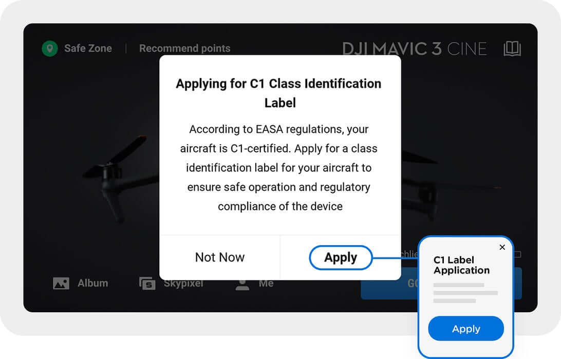 mavic 3 c1 label popup