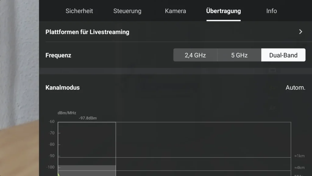 DJI Fly App Übertragung Einstellungen