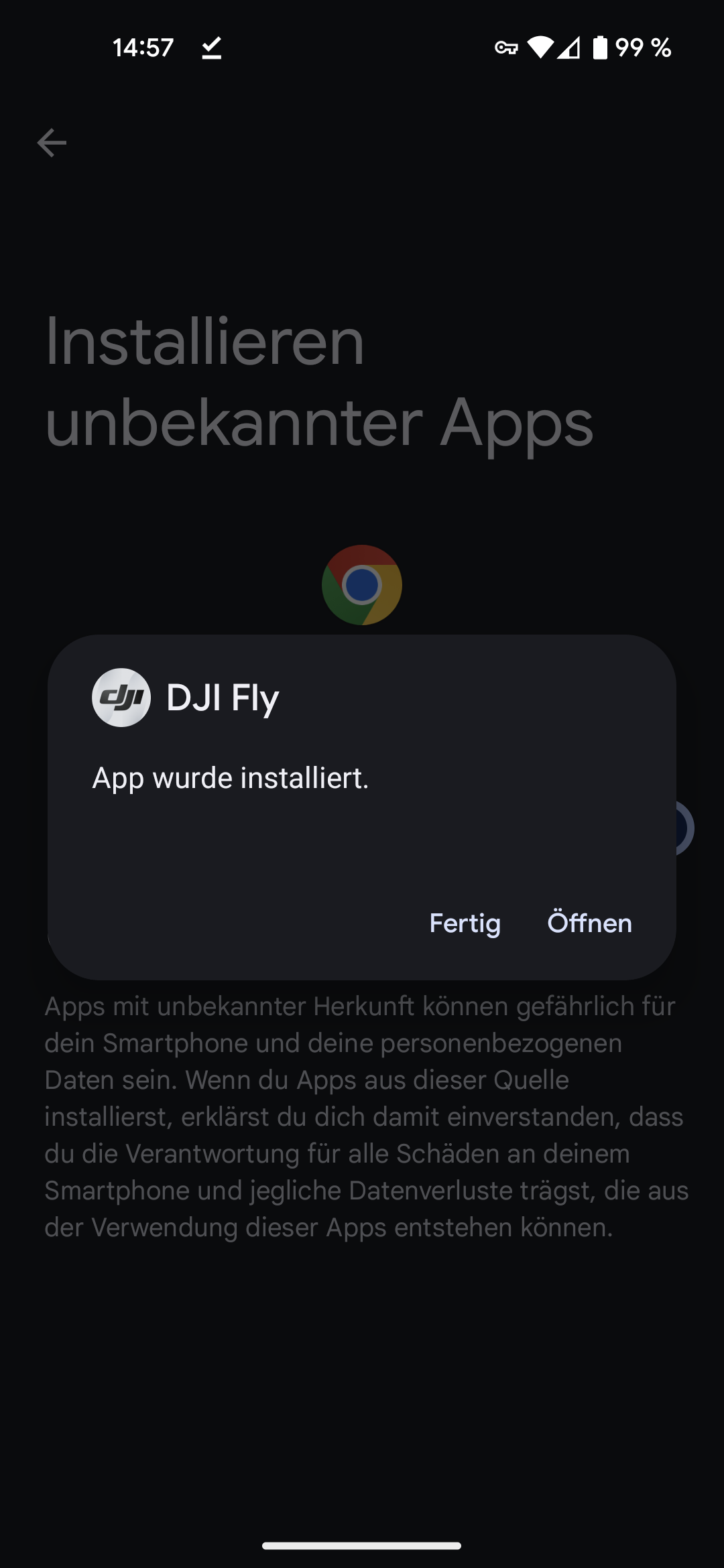 dji fly app installieren android fertig