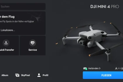 dji fly app startbildschirm drohne verbunden 2024